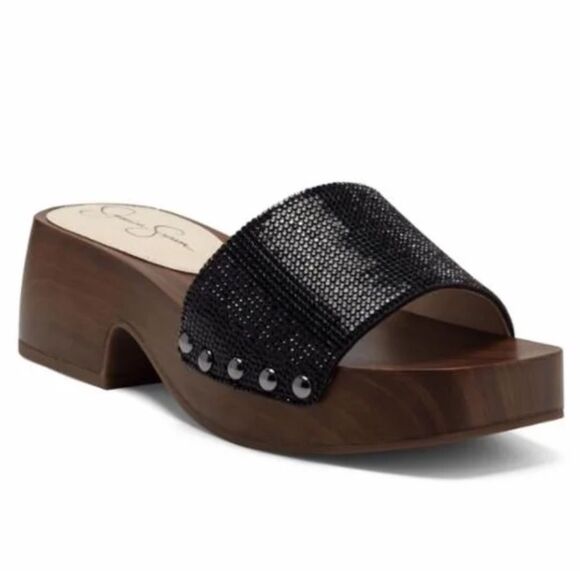 Jessica Simpson JS-Rexile In Black Supreme Microseude Sandals Size 7 - Picture 2 of 6